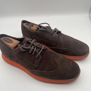 Cole‎ Haan Men's Lunargrand Wingtip Brown Suede Shoes Size 10.5